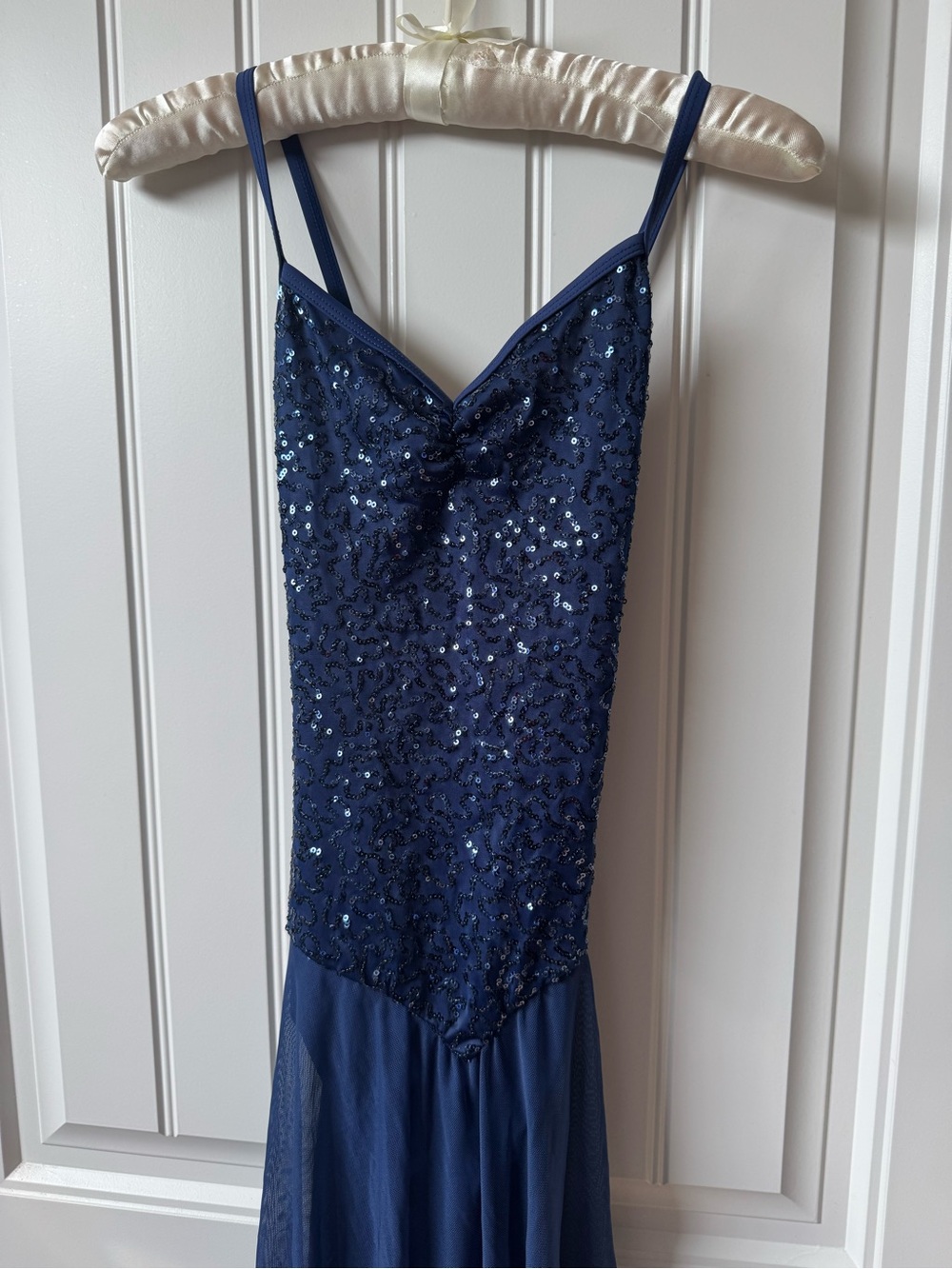 Balera Navy Sequin Dance Maxi Mesh Dress S/M